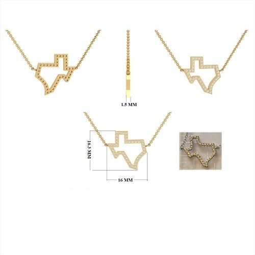 Diamond Texas Map Necklace