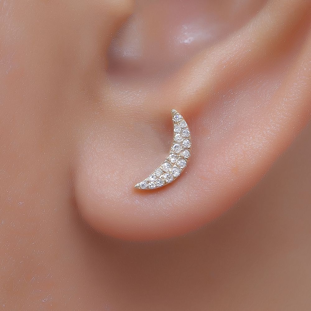 Crescent Moon Studs