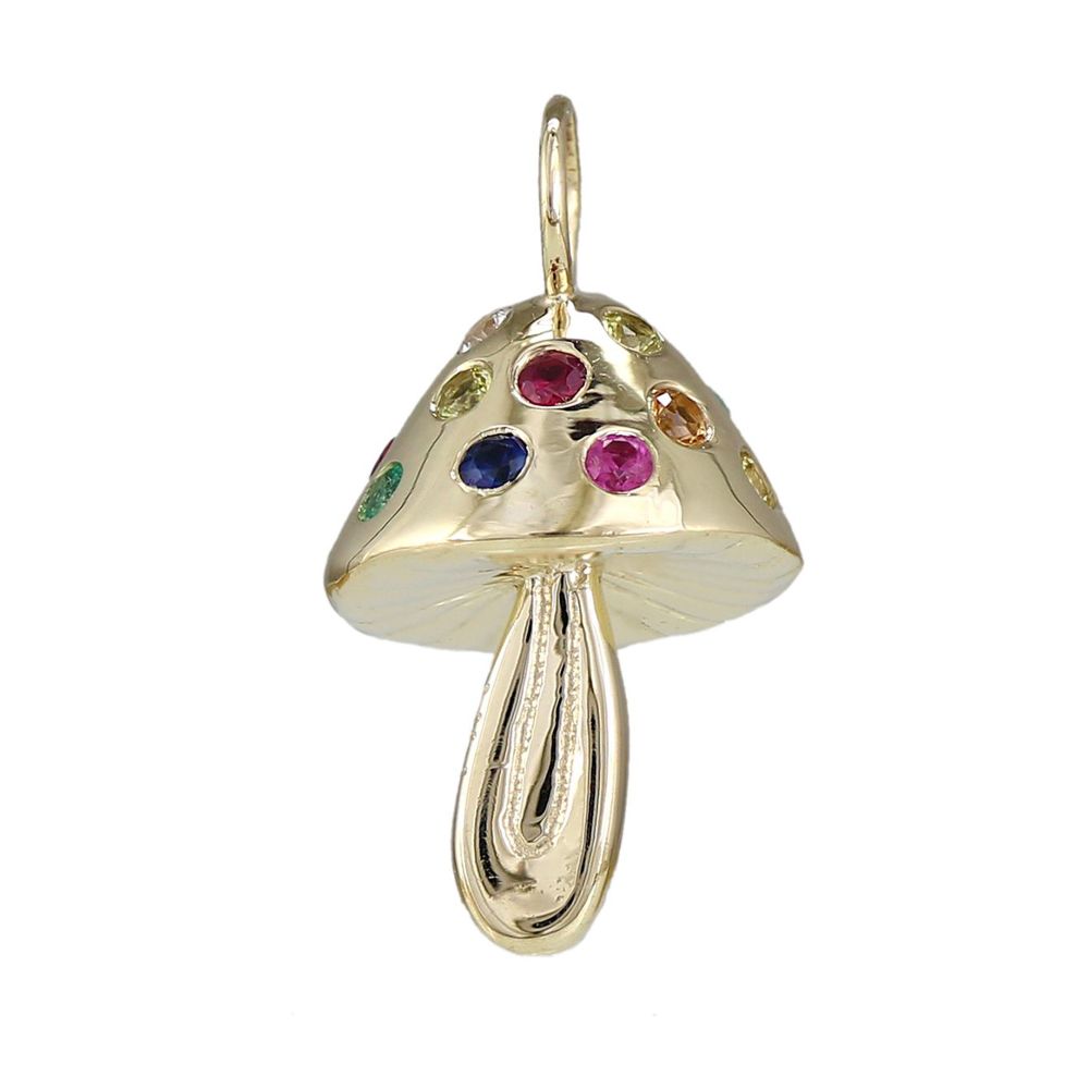Diamond Multicolour Mushroom Pendant