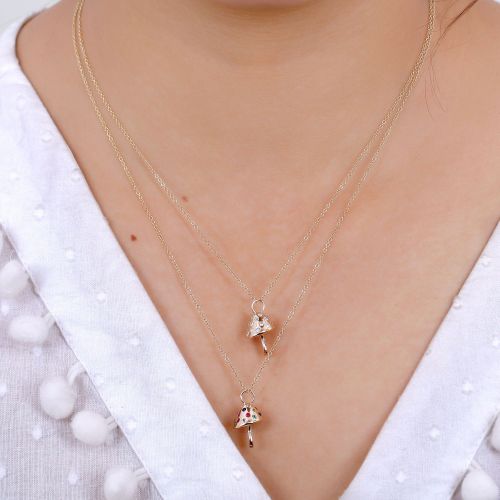 Diamond Multicolour Mushroom Pendant