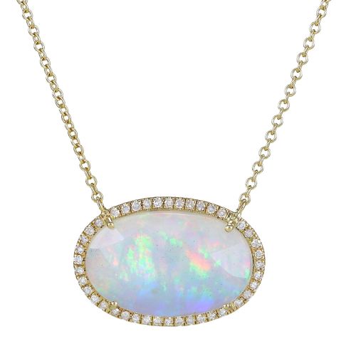 Diamond Opal Necklace