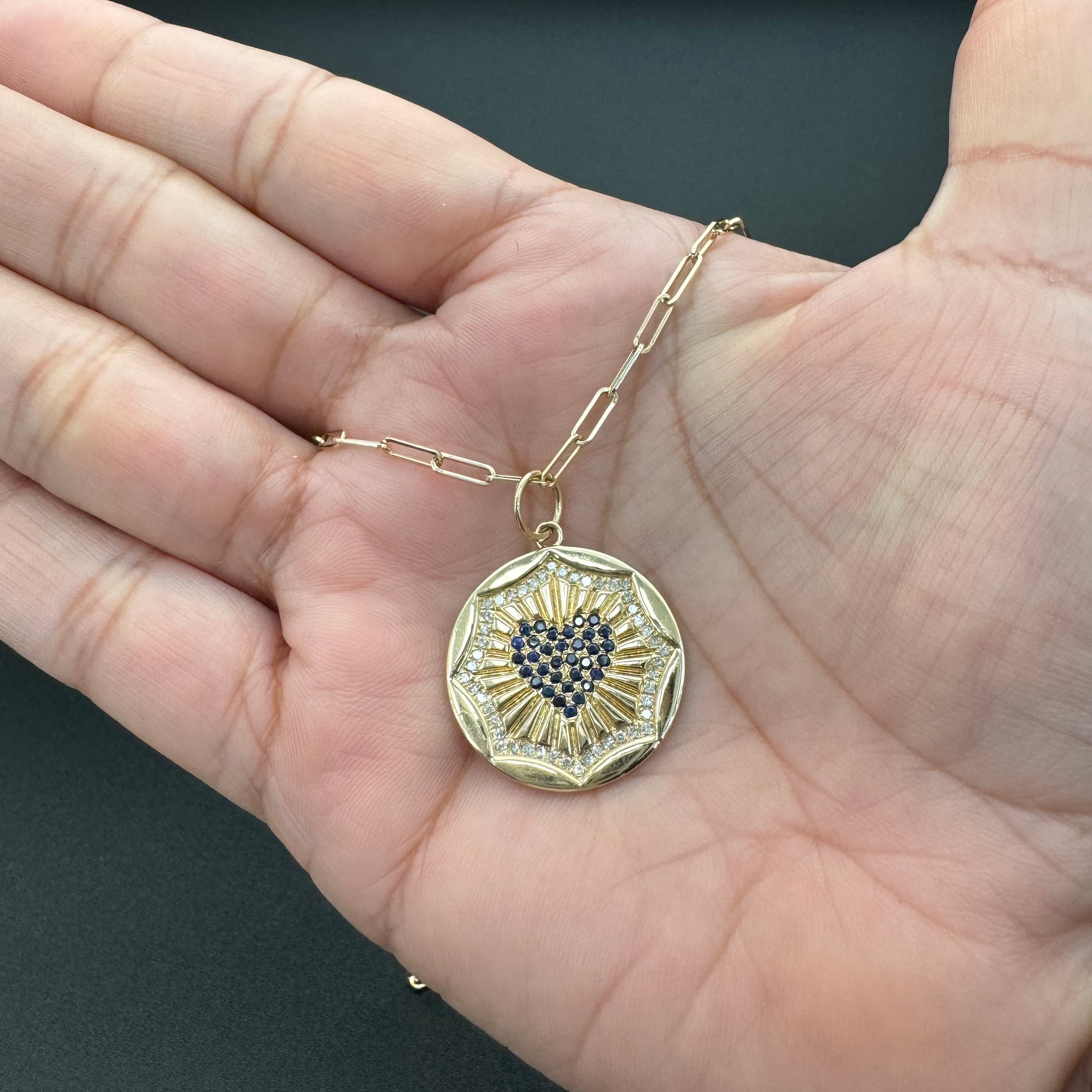 Blue Sapphire Heart Pendant