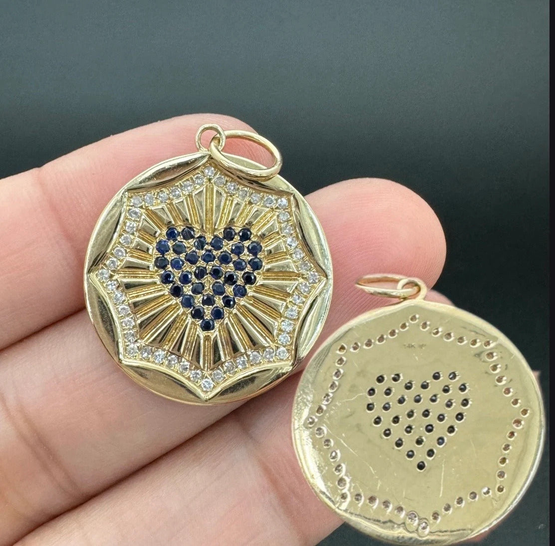 Blue Sapphire Heart Pendant