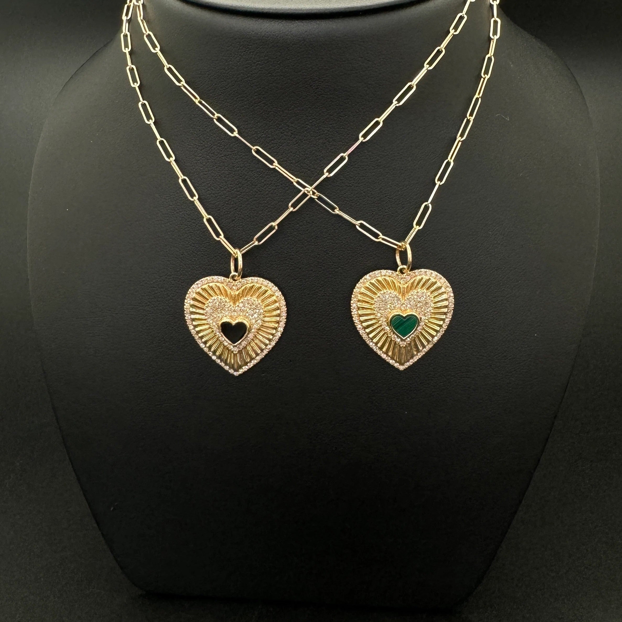 Diamond Black Onyx Heart Pendant