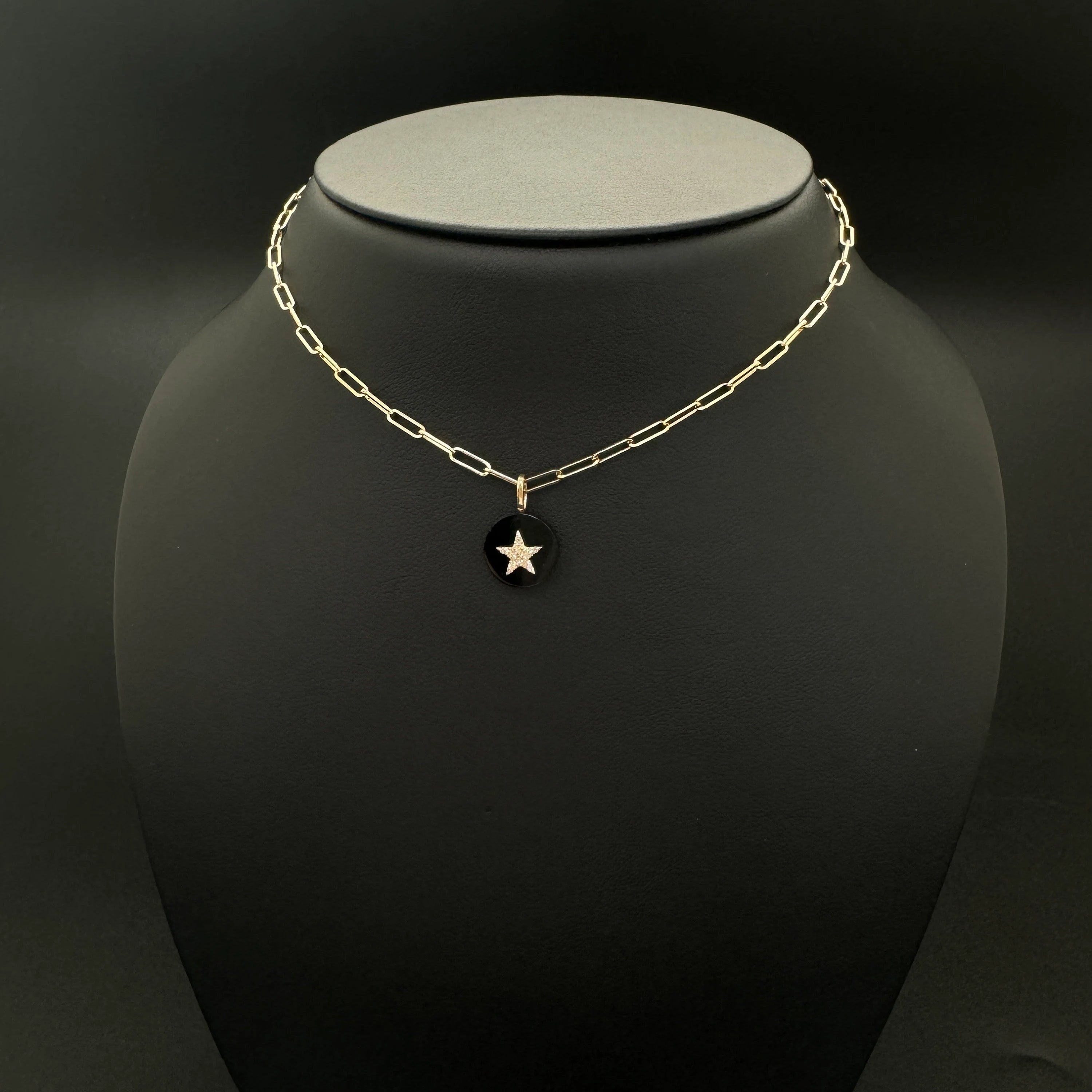 Star Pendant On Black Onyx Piece