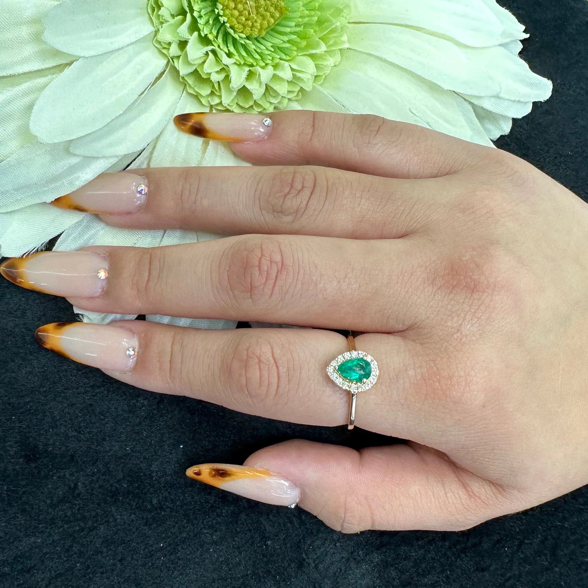 Emerald Pear Ring