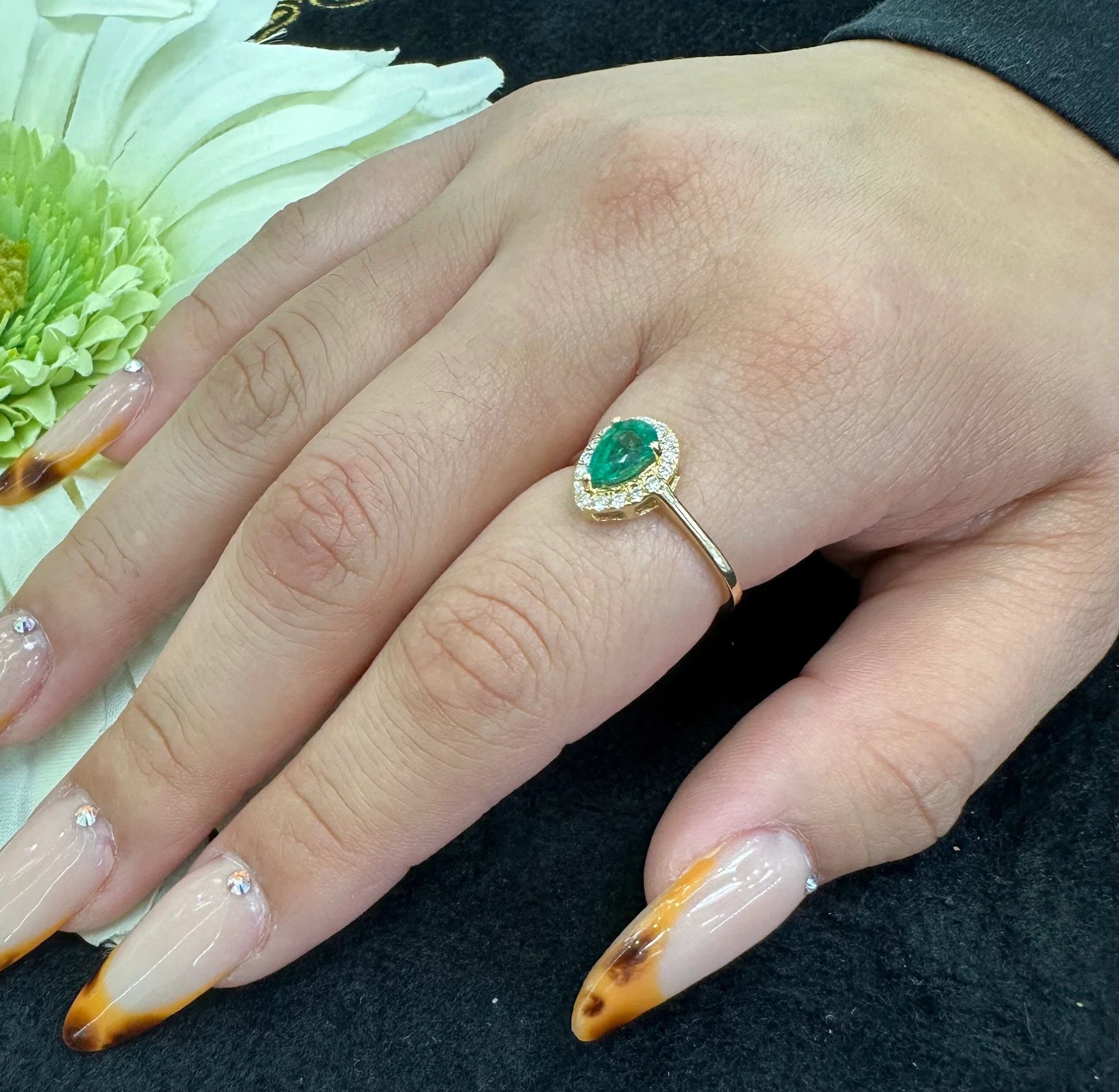 Emerald Pear Ring