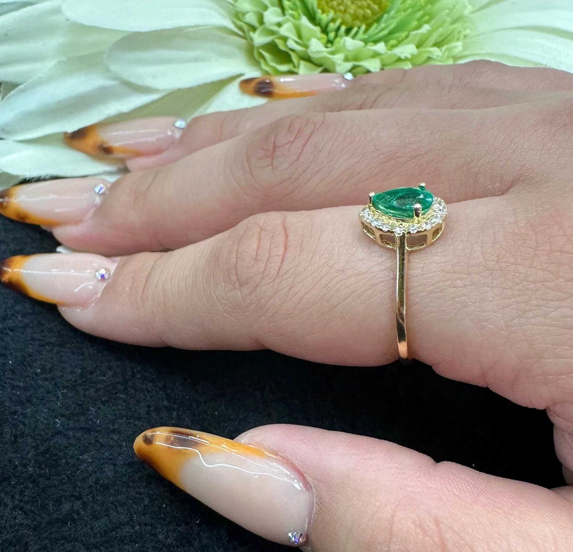 Emerald Pear Ring
