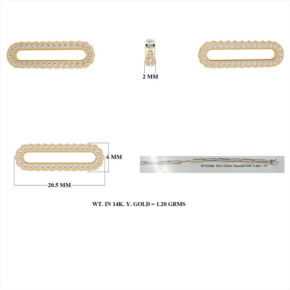 Diamond Loose Chain Links 6x20mm