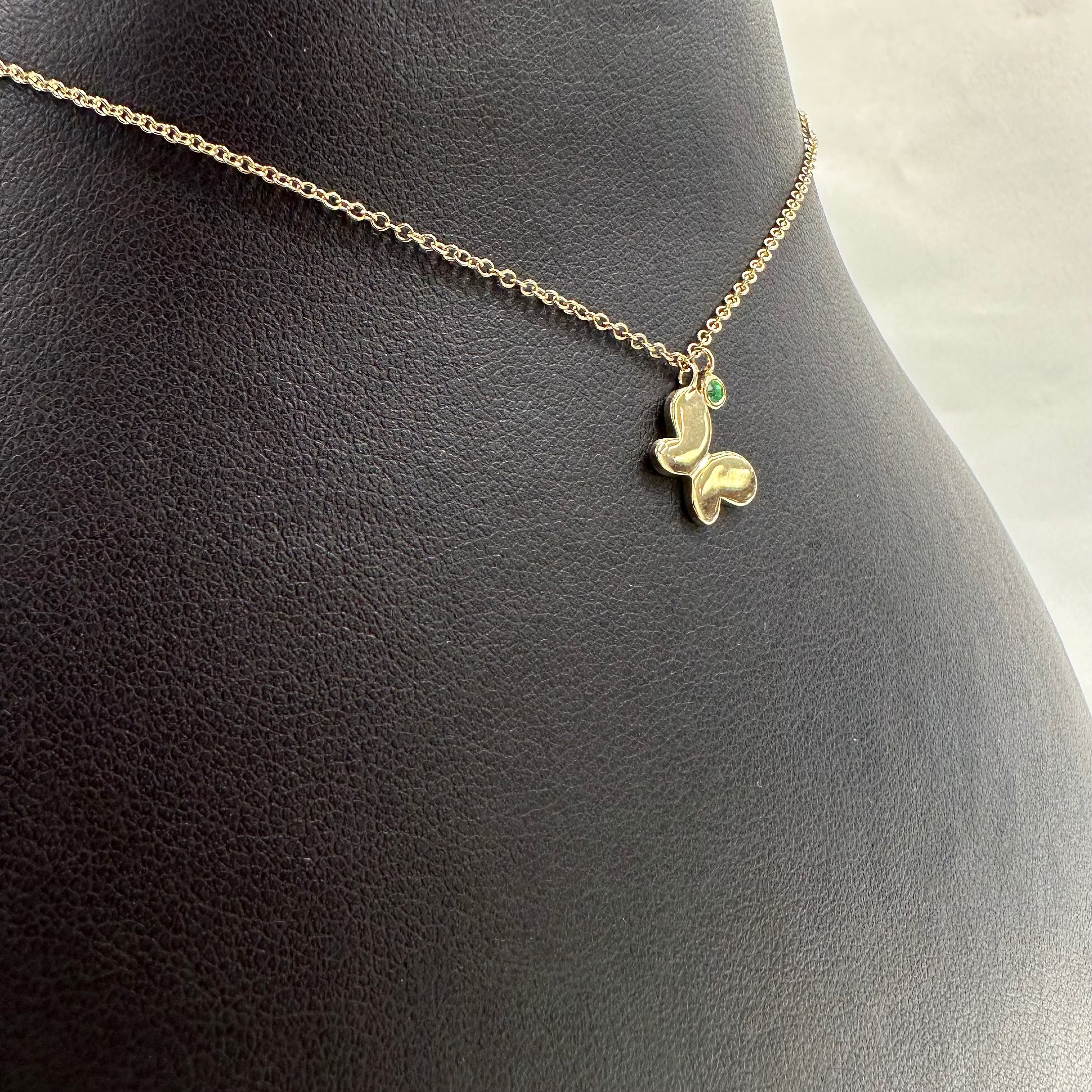 Butterfly Necklace with Emerald 1.50mm
