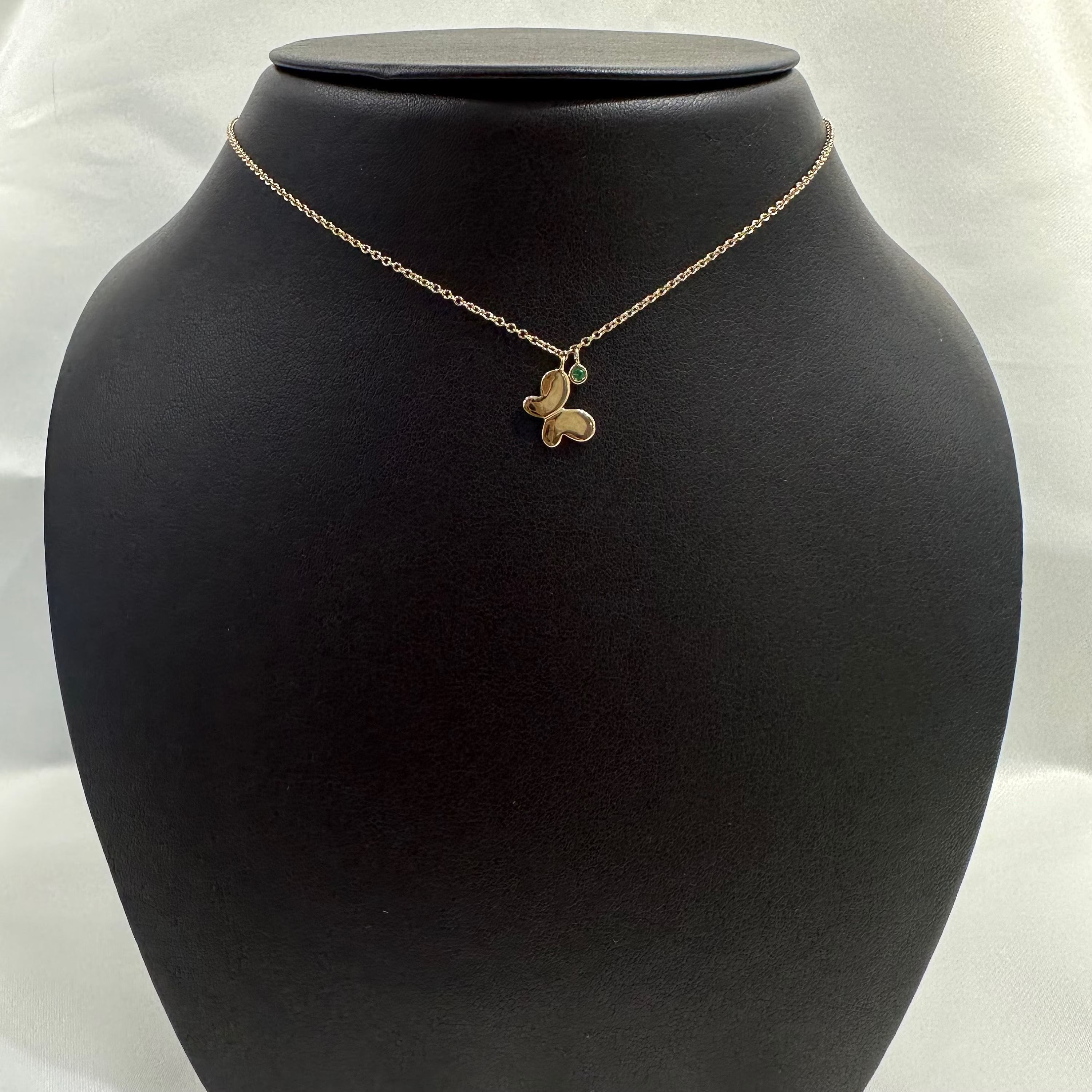 Butterfly Necklace with Emerald 1.50mm