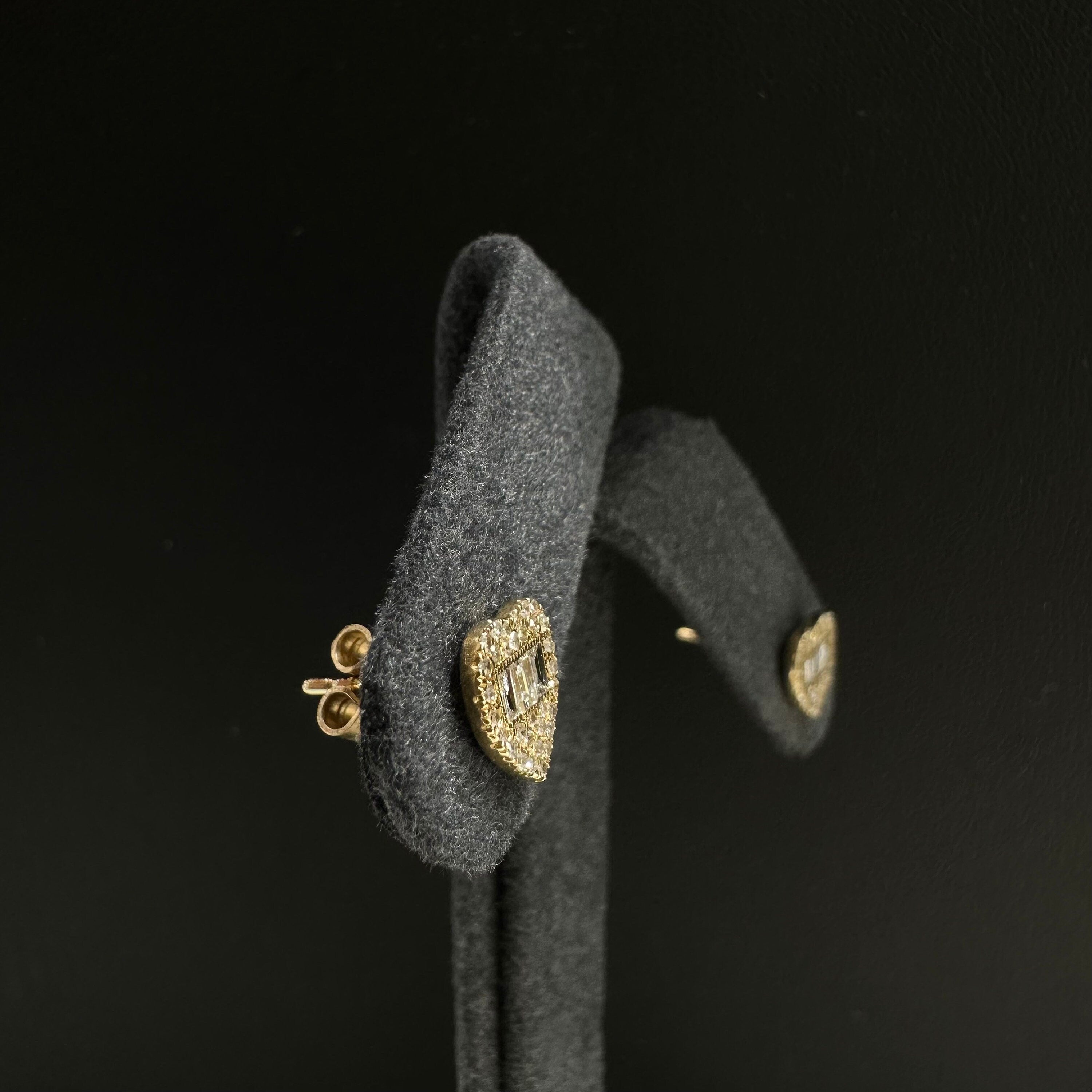 Diamond Heart Studs 7.5x8mm
