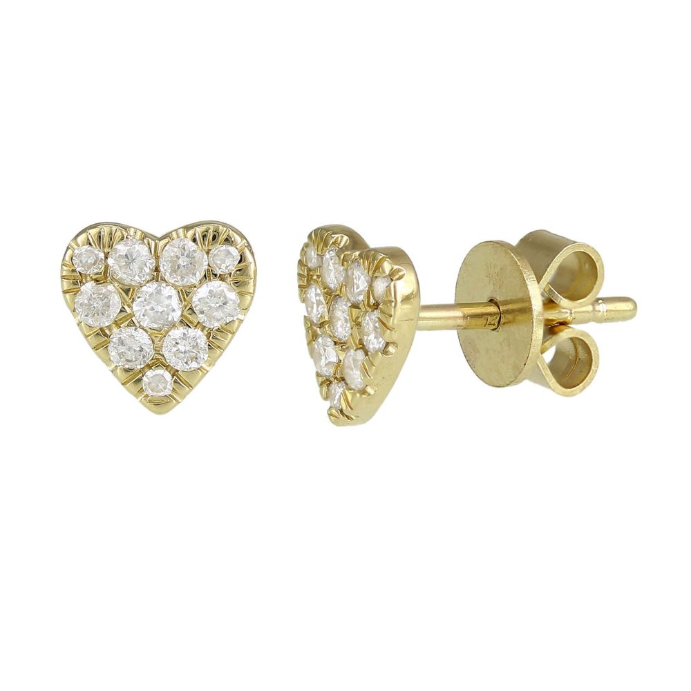Diamond Heart Shape Studs 6.5mm