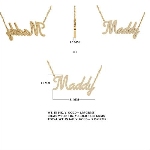 Diamond Maddy Name Necklace