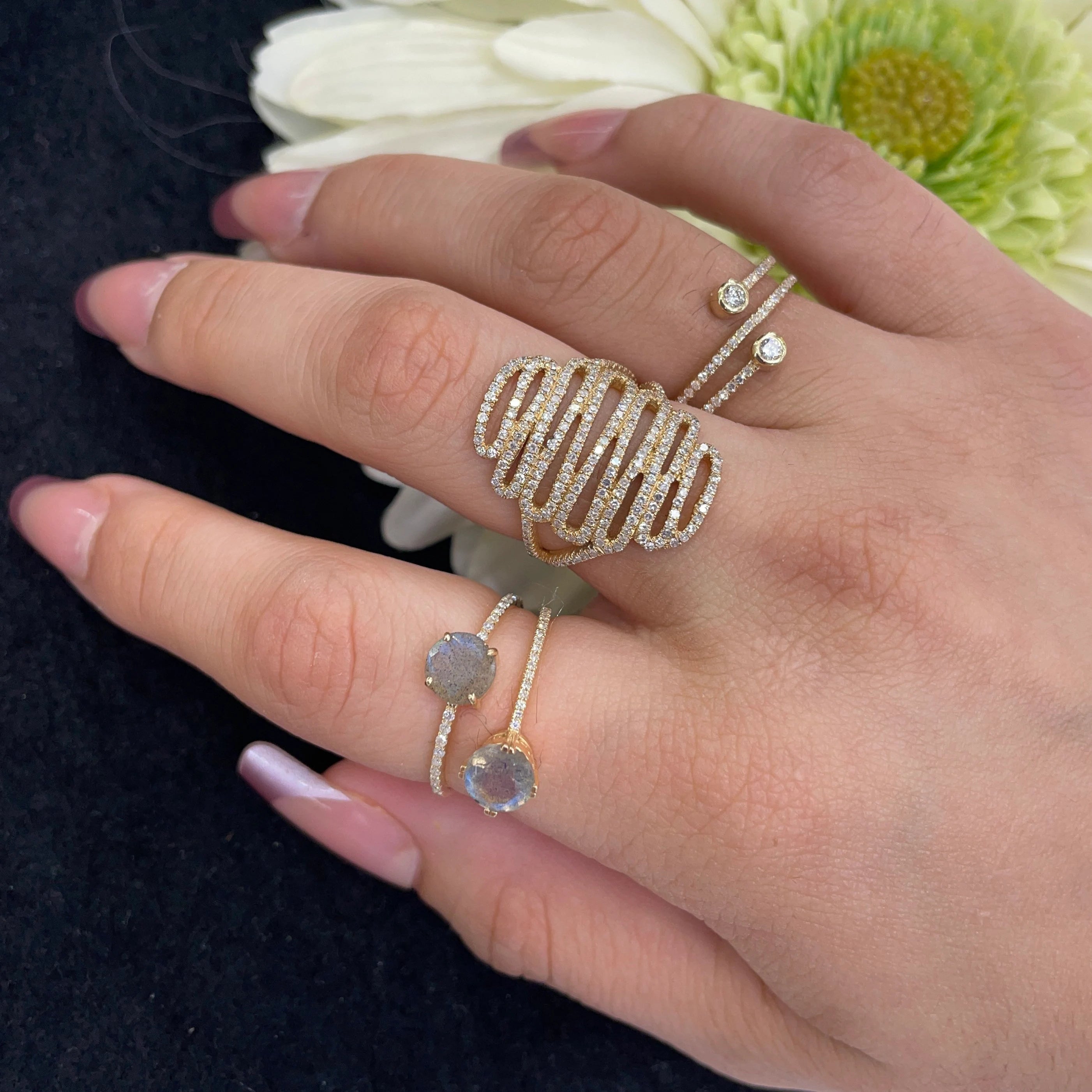 Diamond Spiral Ring - 7