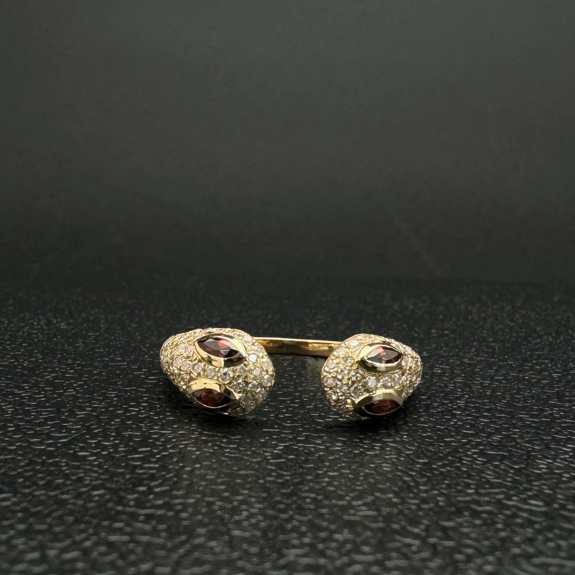 Diamond Red Garnet Snake Ring 5.50x1.30mm