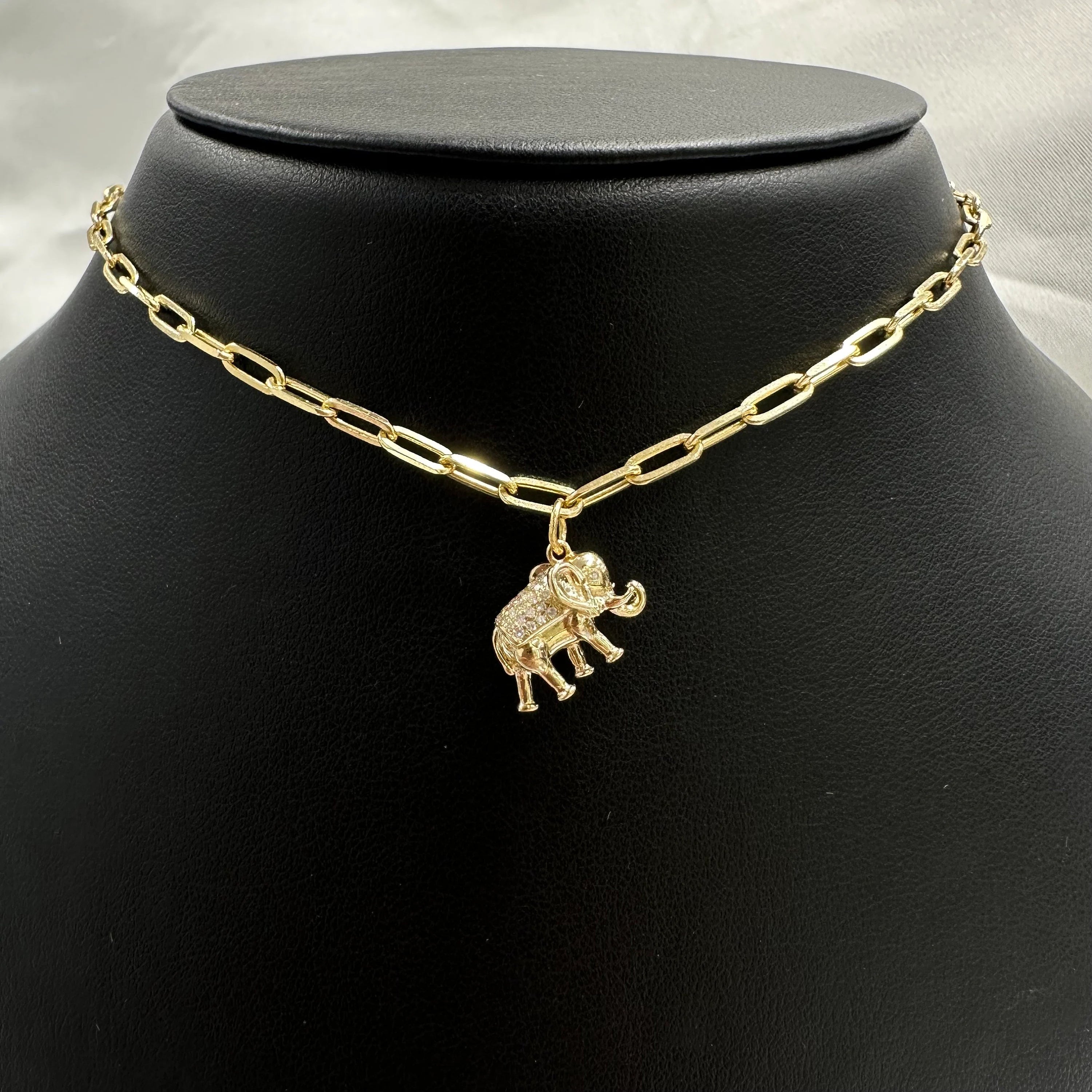 3D Diamond Elephant Charm