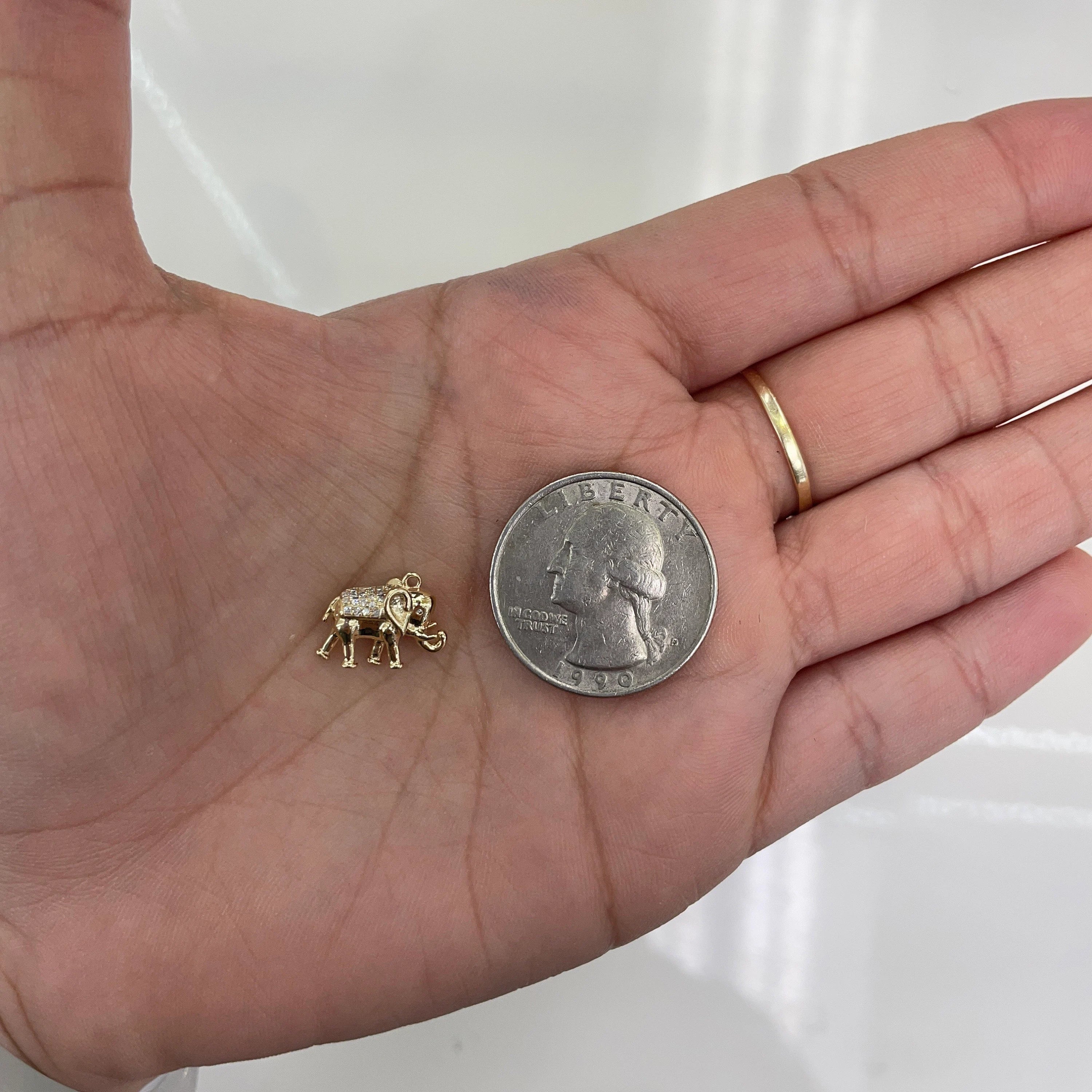 3D Diamond Elephant Charm