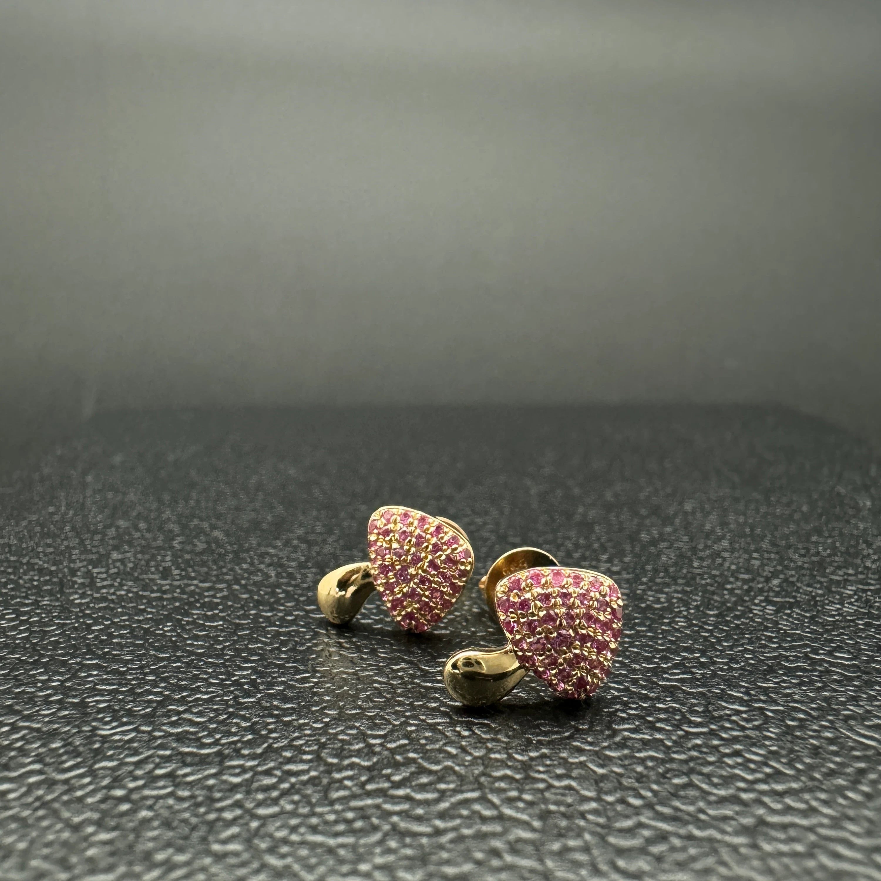Diamond Mushroom Stud Earrings 10x7.5mm