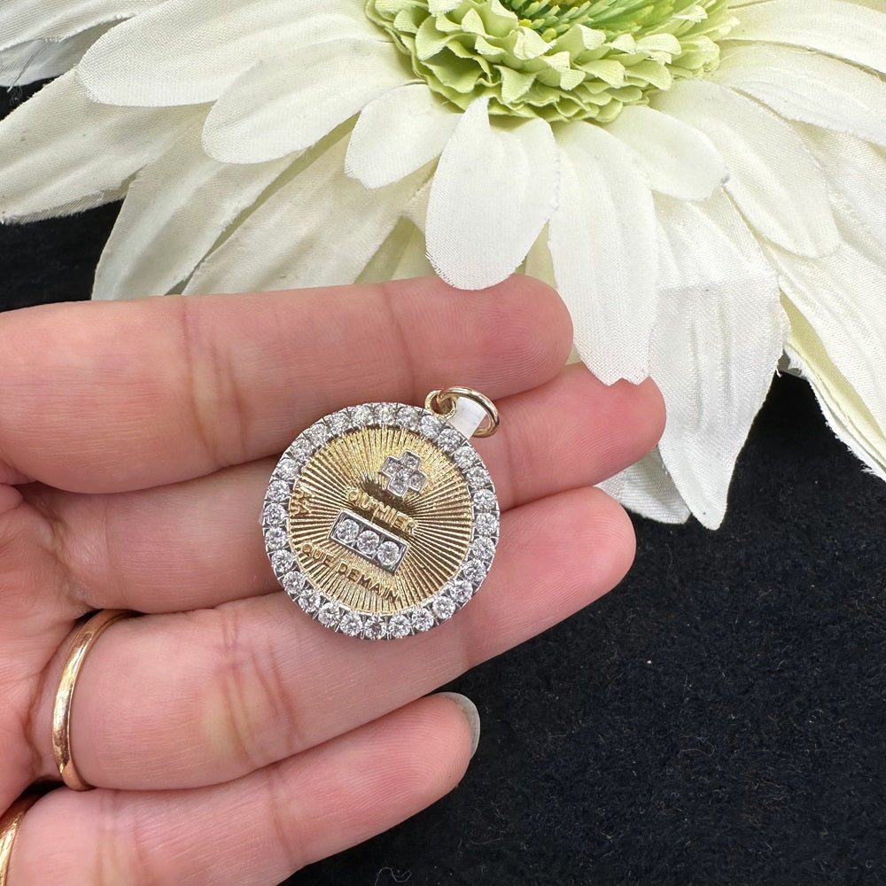 Diamond Plus Minus Sign Pendant 20mm