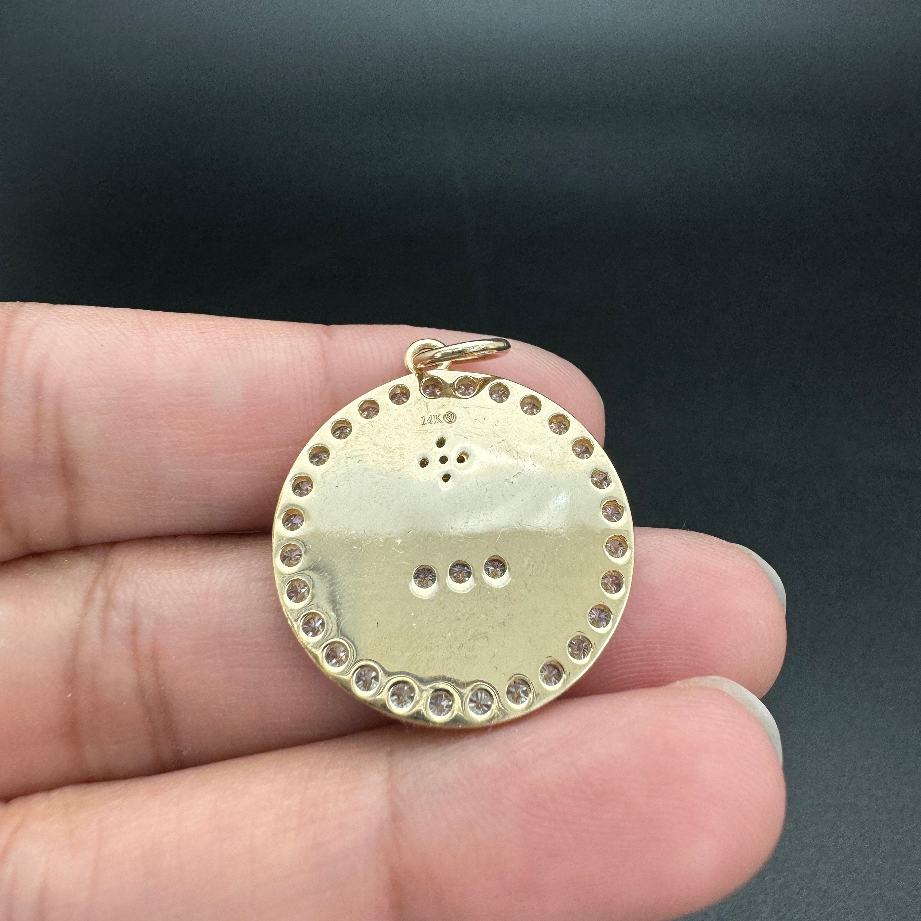 Diamond Plus Minus Sign Pendant 20mm