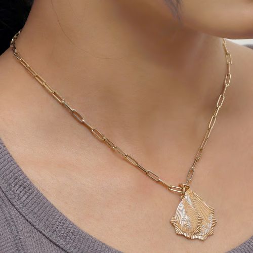Diamond SunRays Pendant 24x29mm