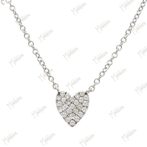 Diamond Heart Necklace 6.60x7mm
