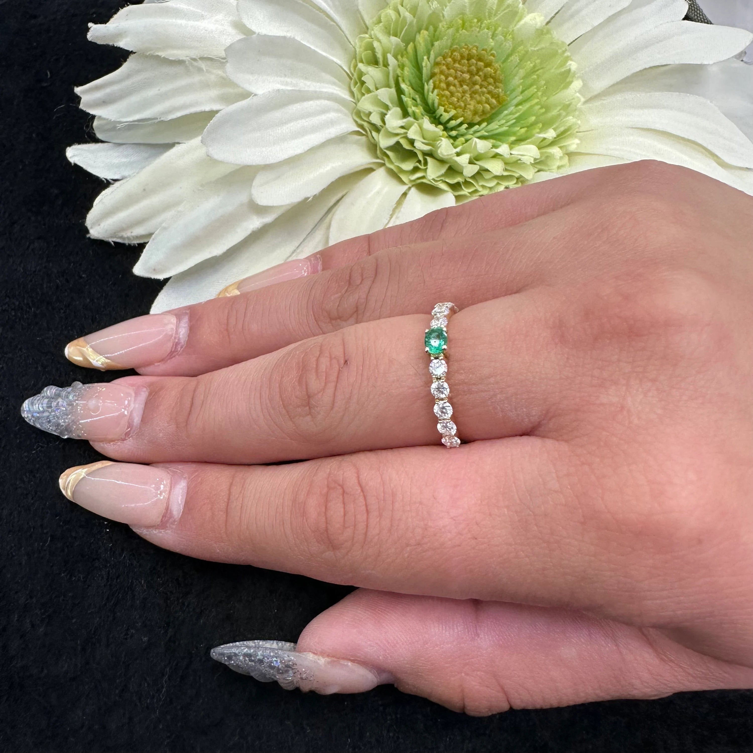 Diamond & Emerald Ring -7