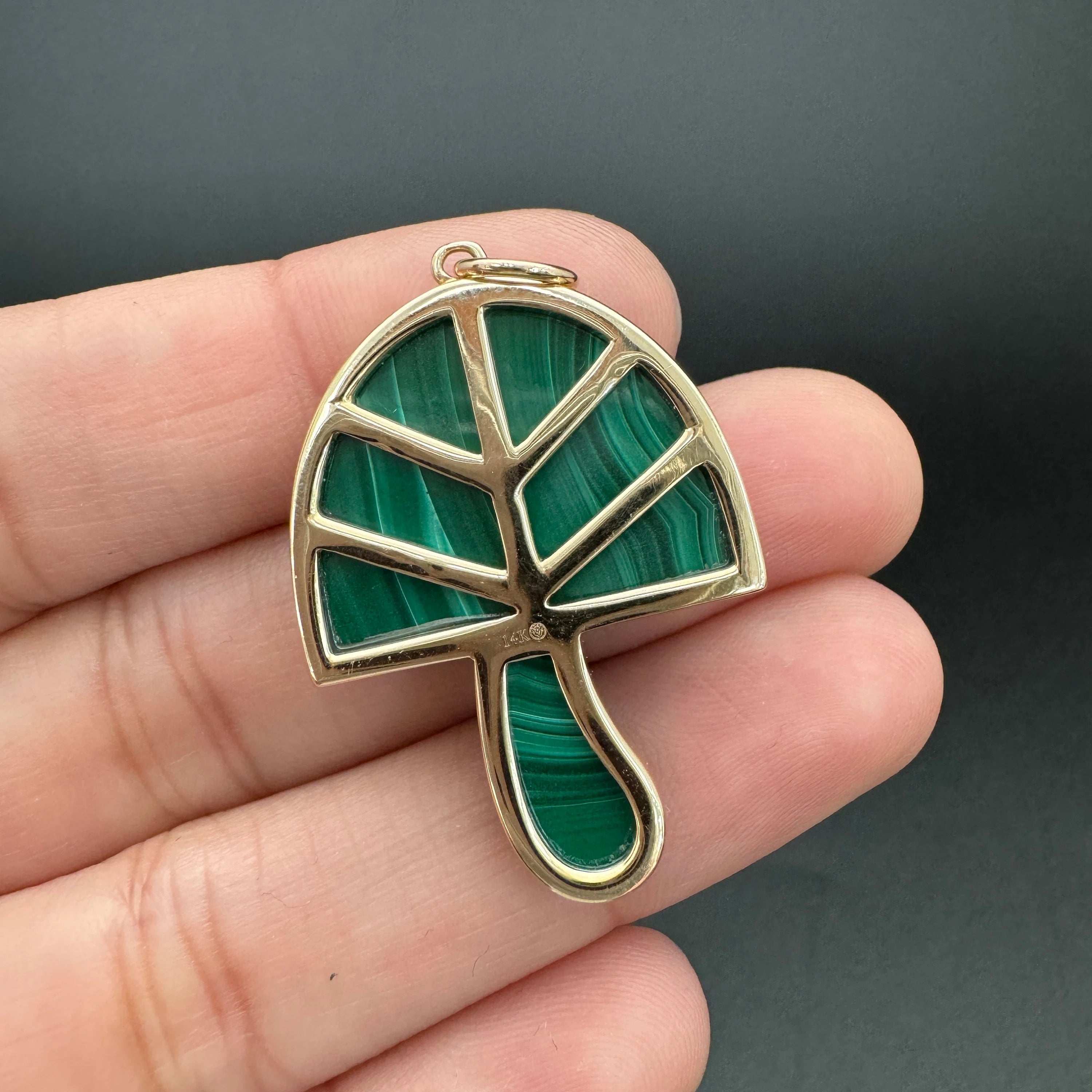 Malachite Mushroom Pendant 39x22.50mm