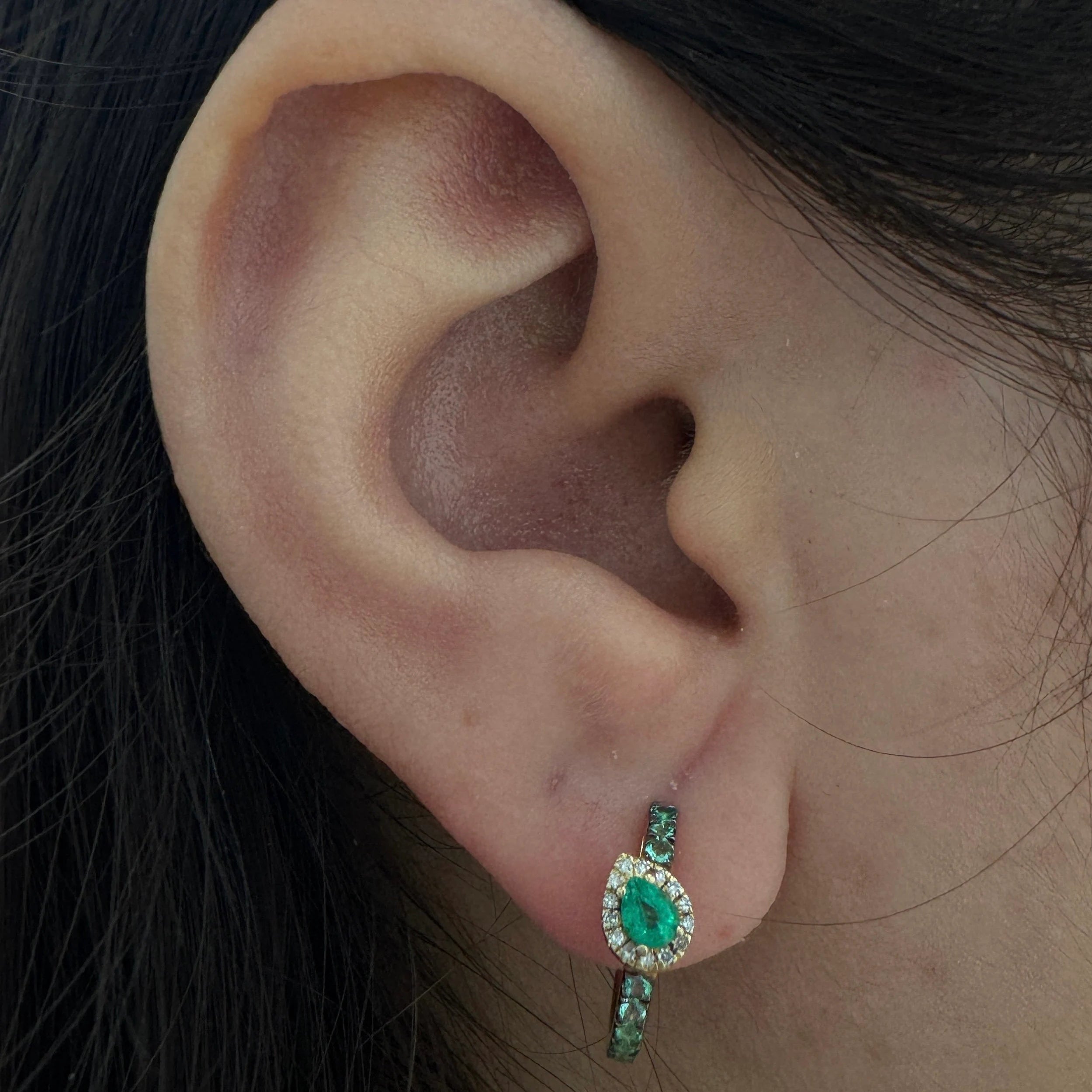 Diamond Emerald Earring