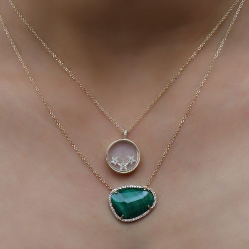Diamond Malachite Necklace