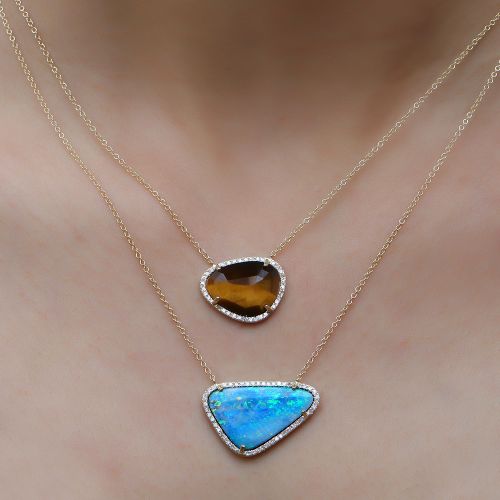Diamond Tiger Eye Necklace