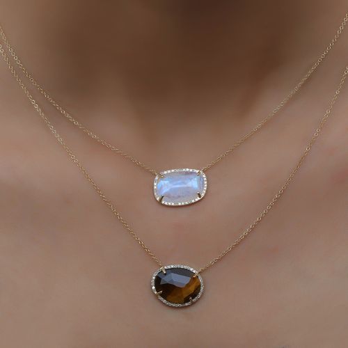 Diamond Tiger Eye Necklace