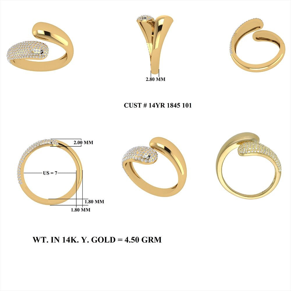 Diamond Open Adjustable Ring in US Size 7
