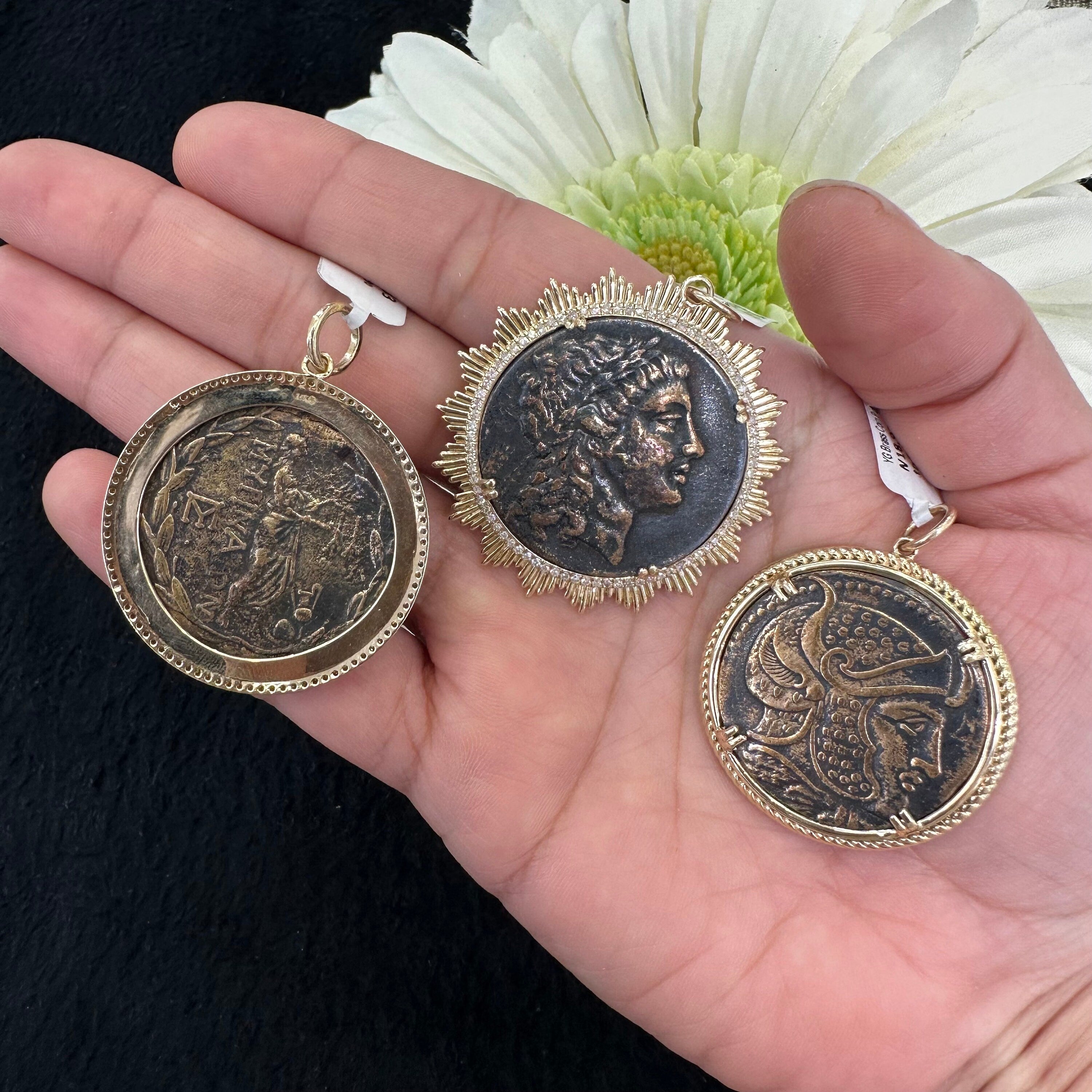 Diamond Brass Coin Pendant