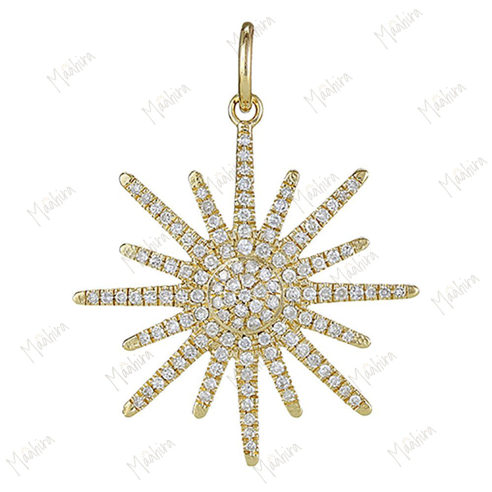 Diamond Sunburst Pendant 24mm
