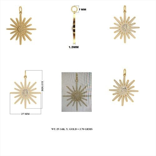 Diamond Sunburst Pendant 24mm