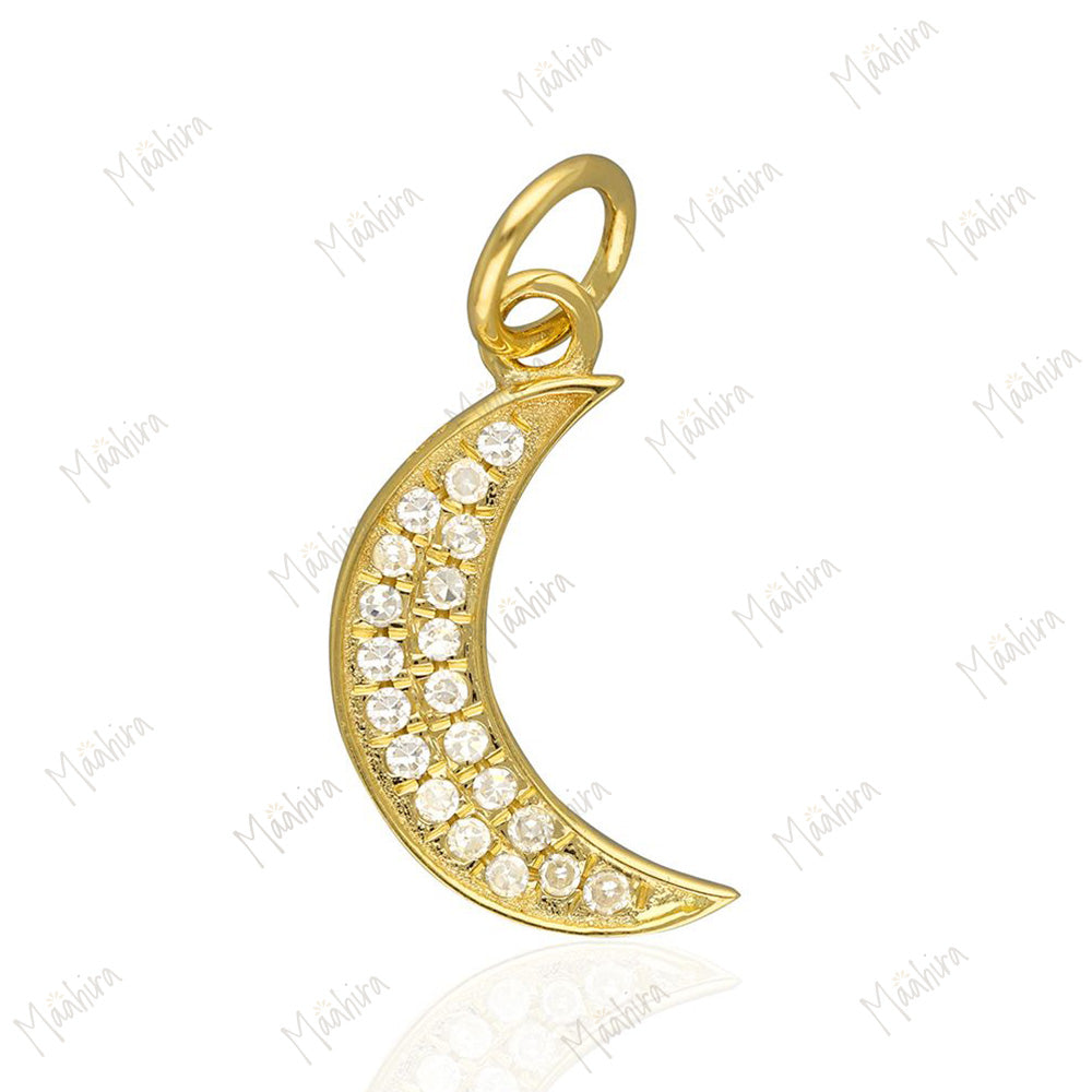 Diamond Moon Pendant 8x12.50mm