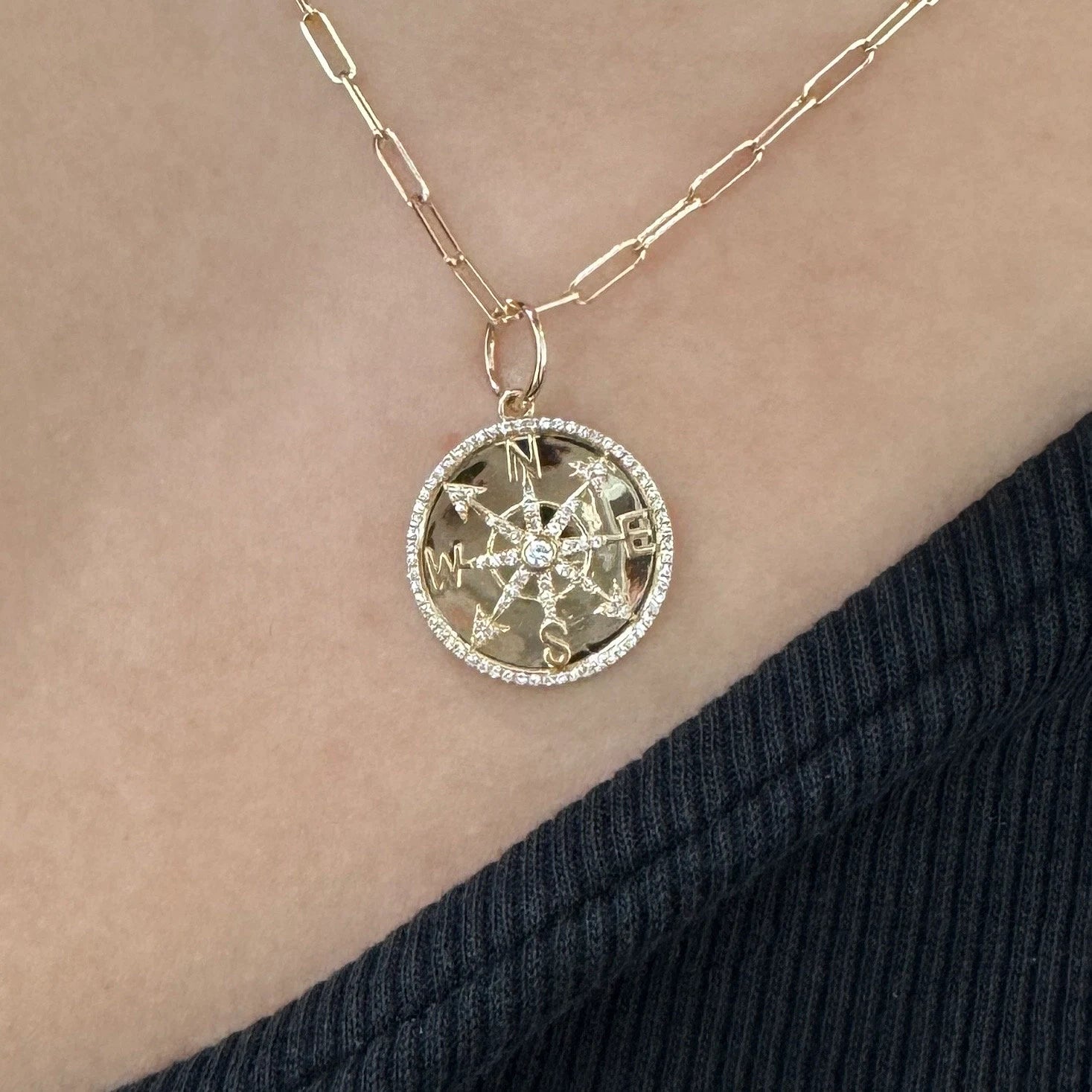 Diamond Compass Pendant