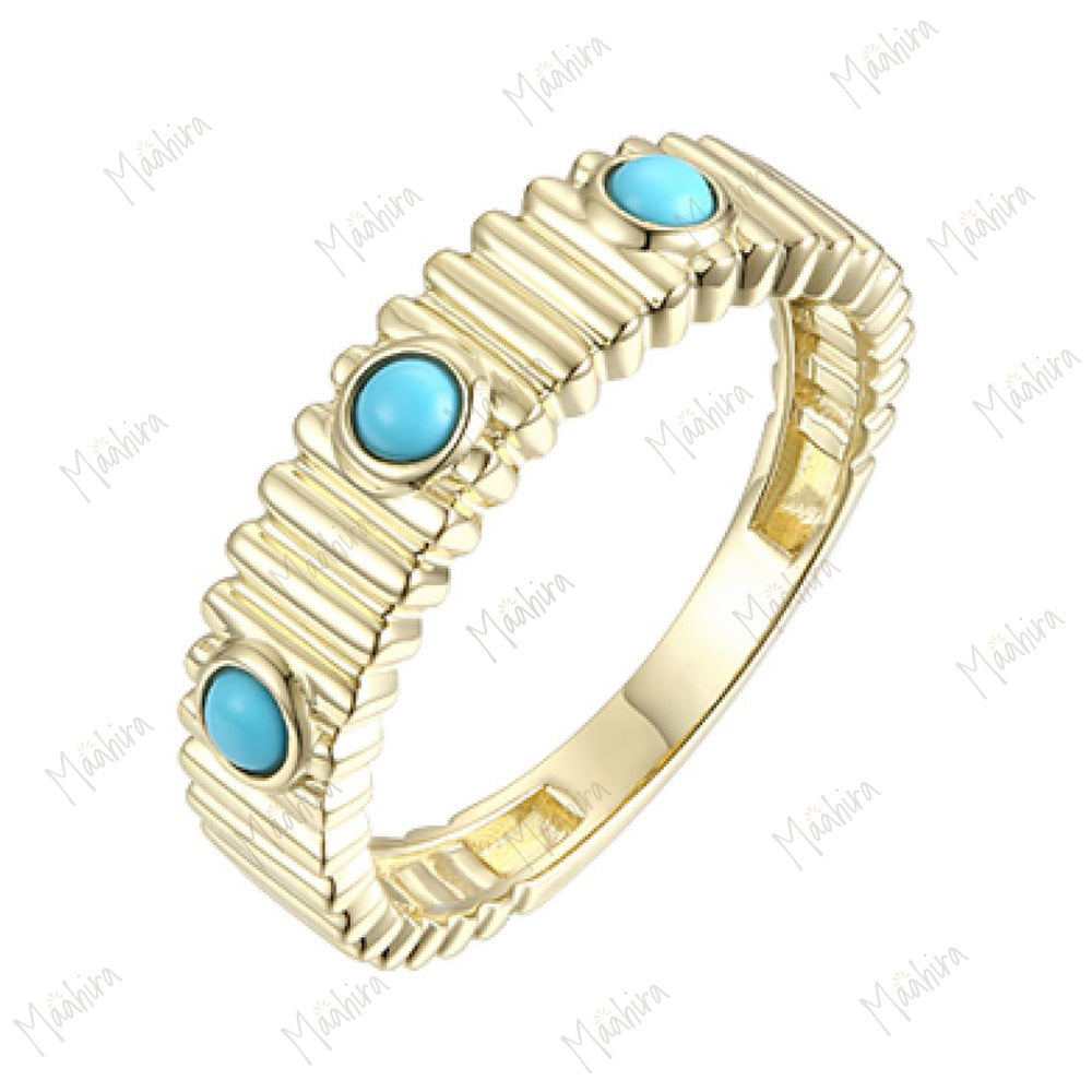 Turquoise Band Ring in US Size 6.5