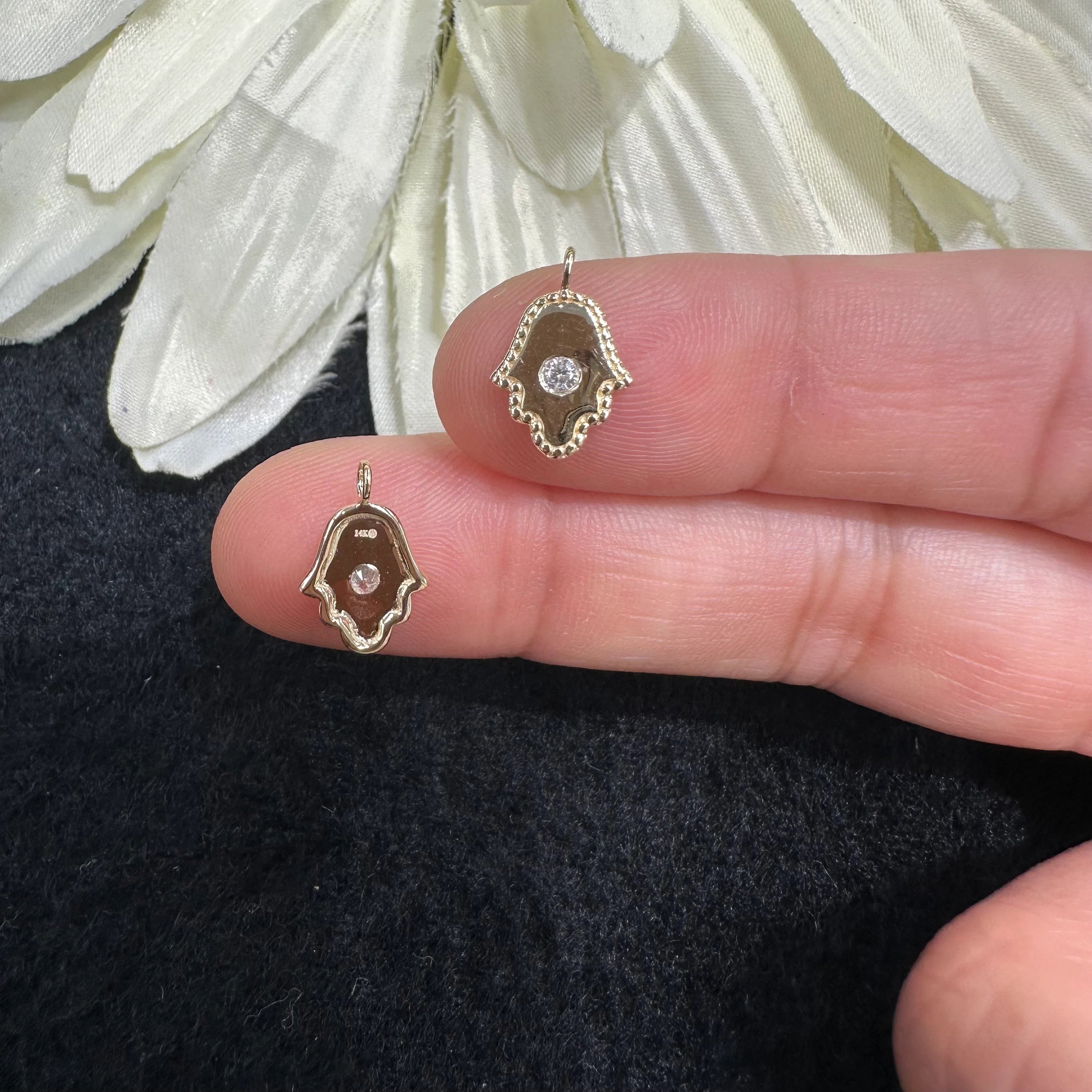 Diamond Hamsa Charm