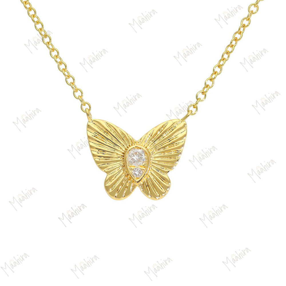 Diamond Butterfly Necklace