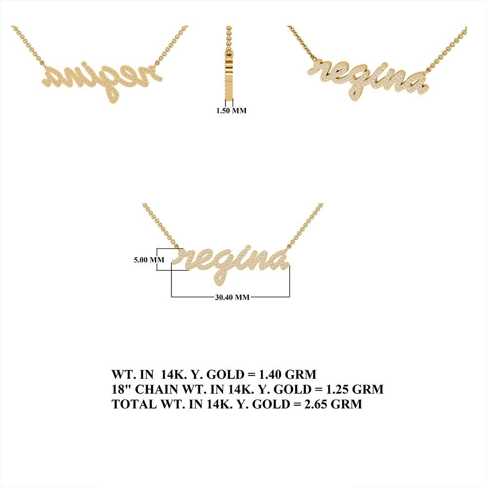 Diamond Ale Custom Name Necklace