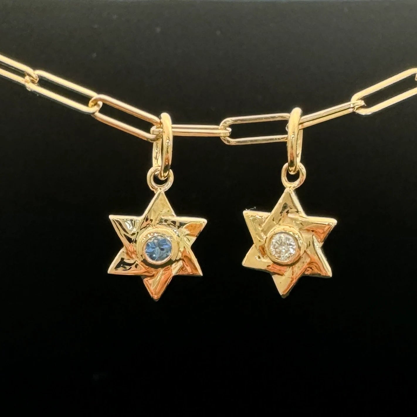 Diamond Star of David Charm 8mm