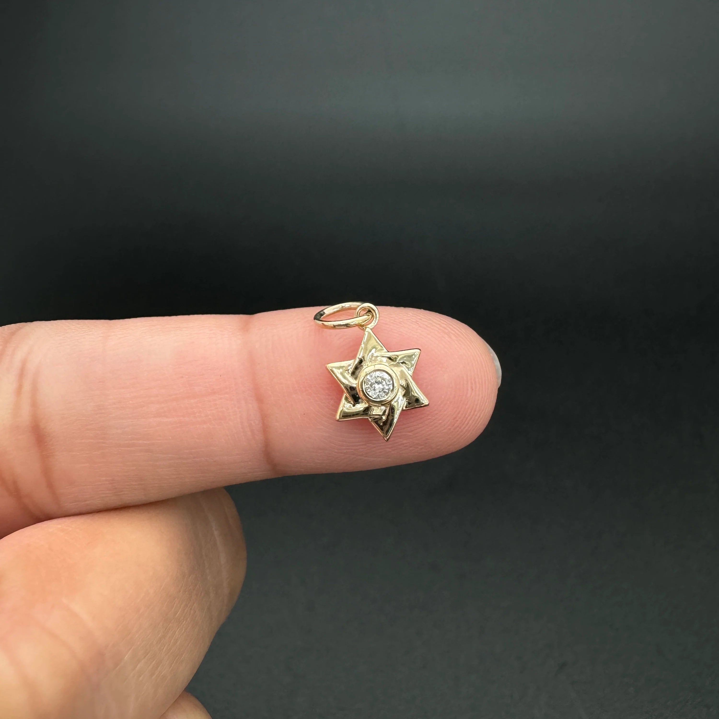 Diamond Star of David Charm 8mm