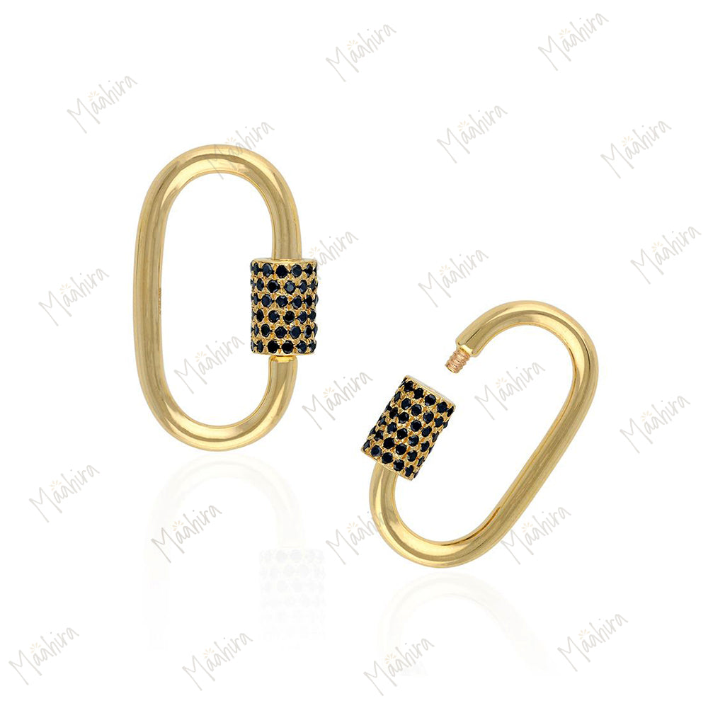 Black Diamond Oval Carabiner Shape Screw Lock Charm
