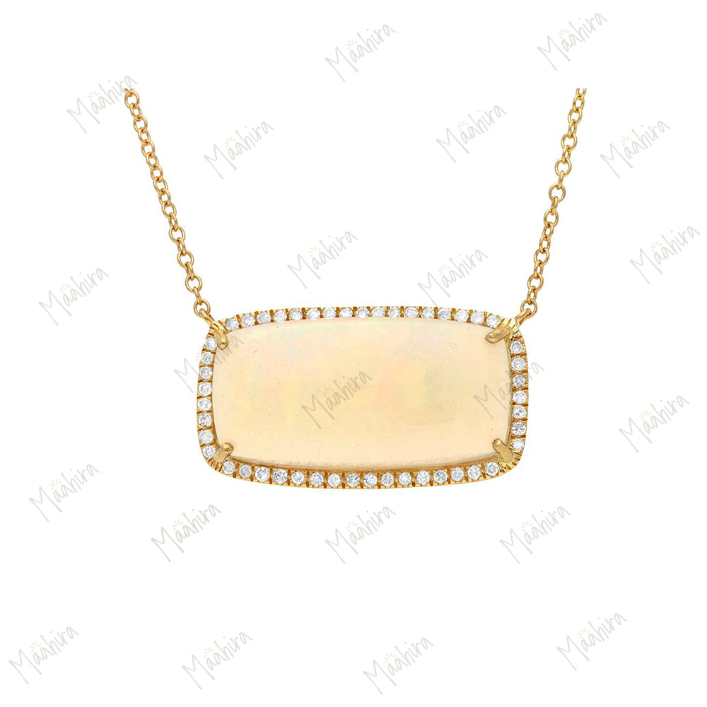 Diamond Opal Necklace
