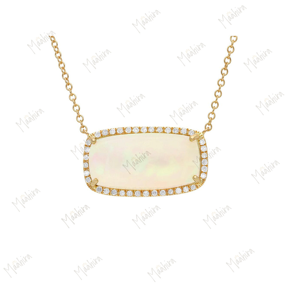 Diamond Opal Necklace