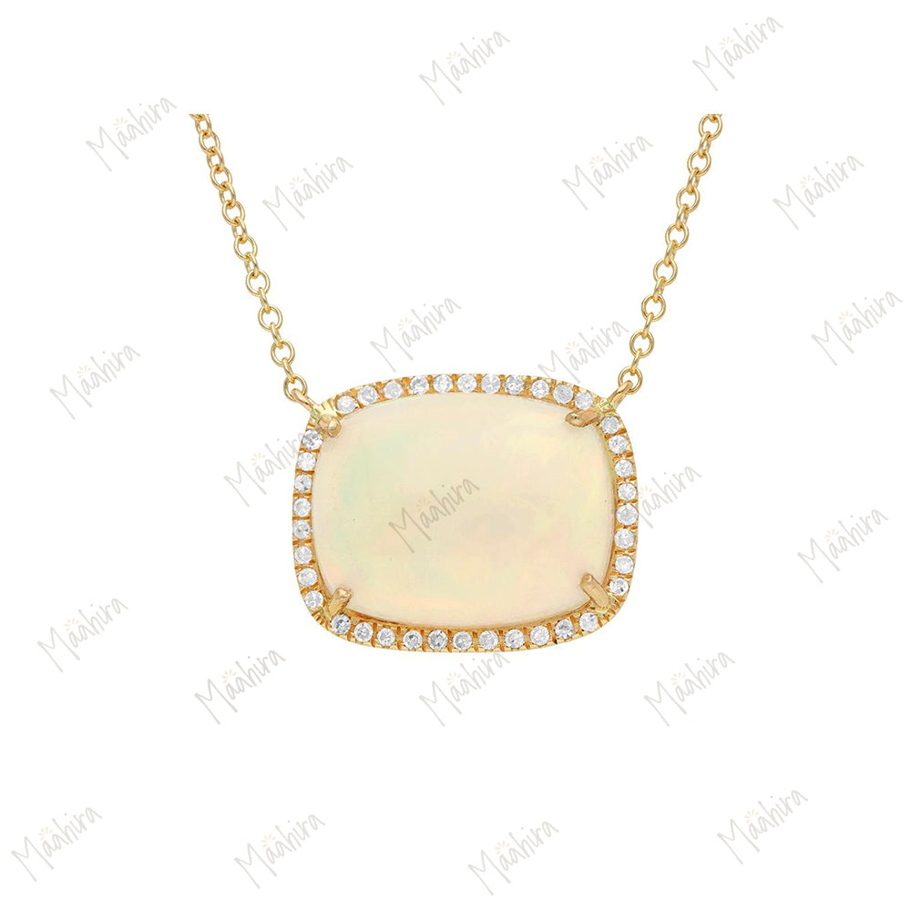 Diamond Opal Necklace