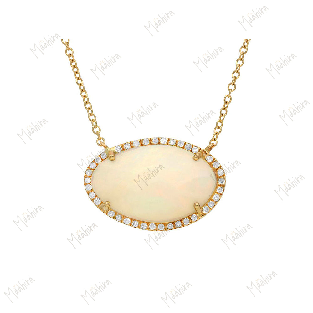 Diamond Opal Necklace